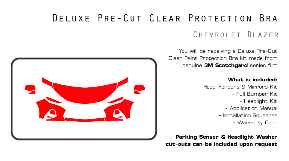 Chevrolet Spark 2019 PreCut 3M Scotchgard Paint Protection Film Clear Bra PPF