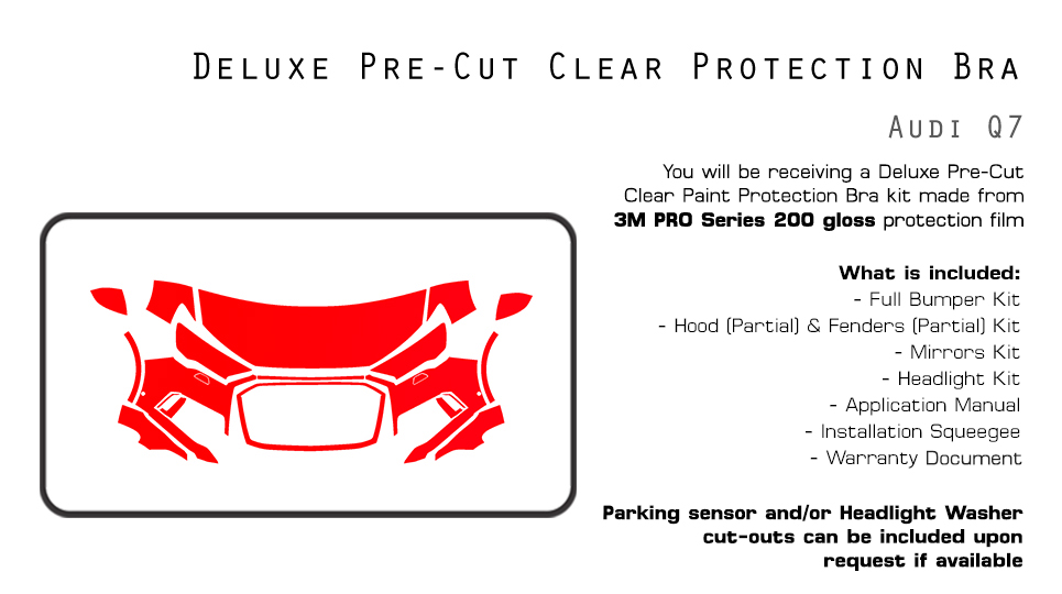 Partial Hood Fender & Mirror Kit | AUDI Q7 BASE 2021 Partial Hood Fender & Mirror Kit | AUDI Q7 BASE 2021