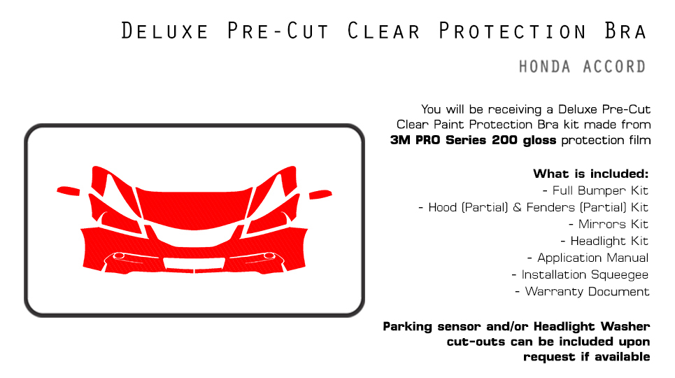 3M PRO Series Paint Protection Film Clear Bra PPF Kit for Honda