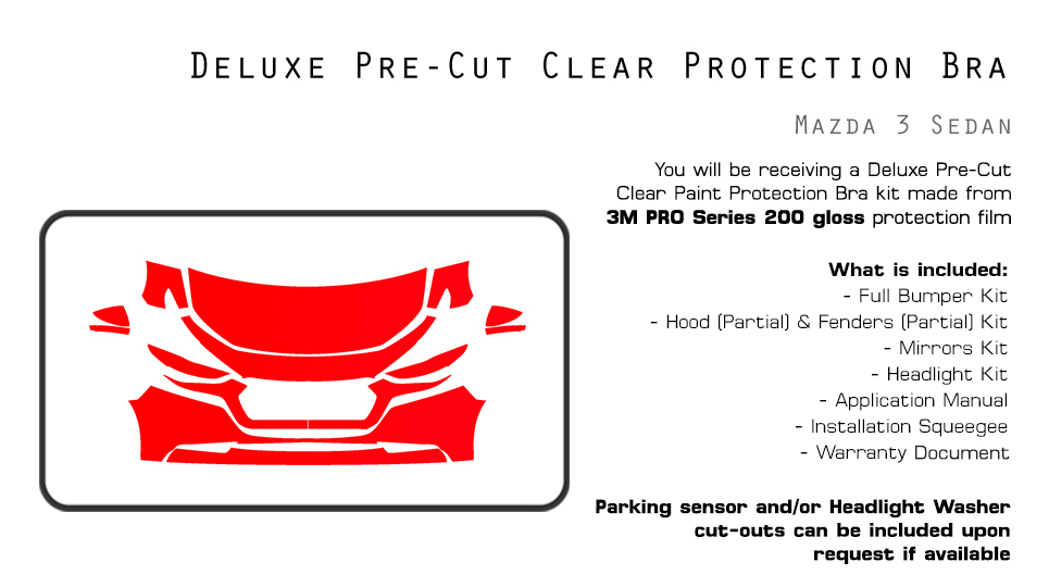 Partial Hood Fender and Mirror Kit | MAZDA MAZDA3 SEDAN 2024 Partial Hood Fender and Mirror Kit | MAZDA MAZDA3 SEDAN 2024